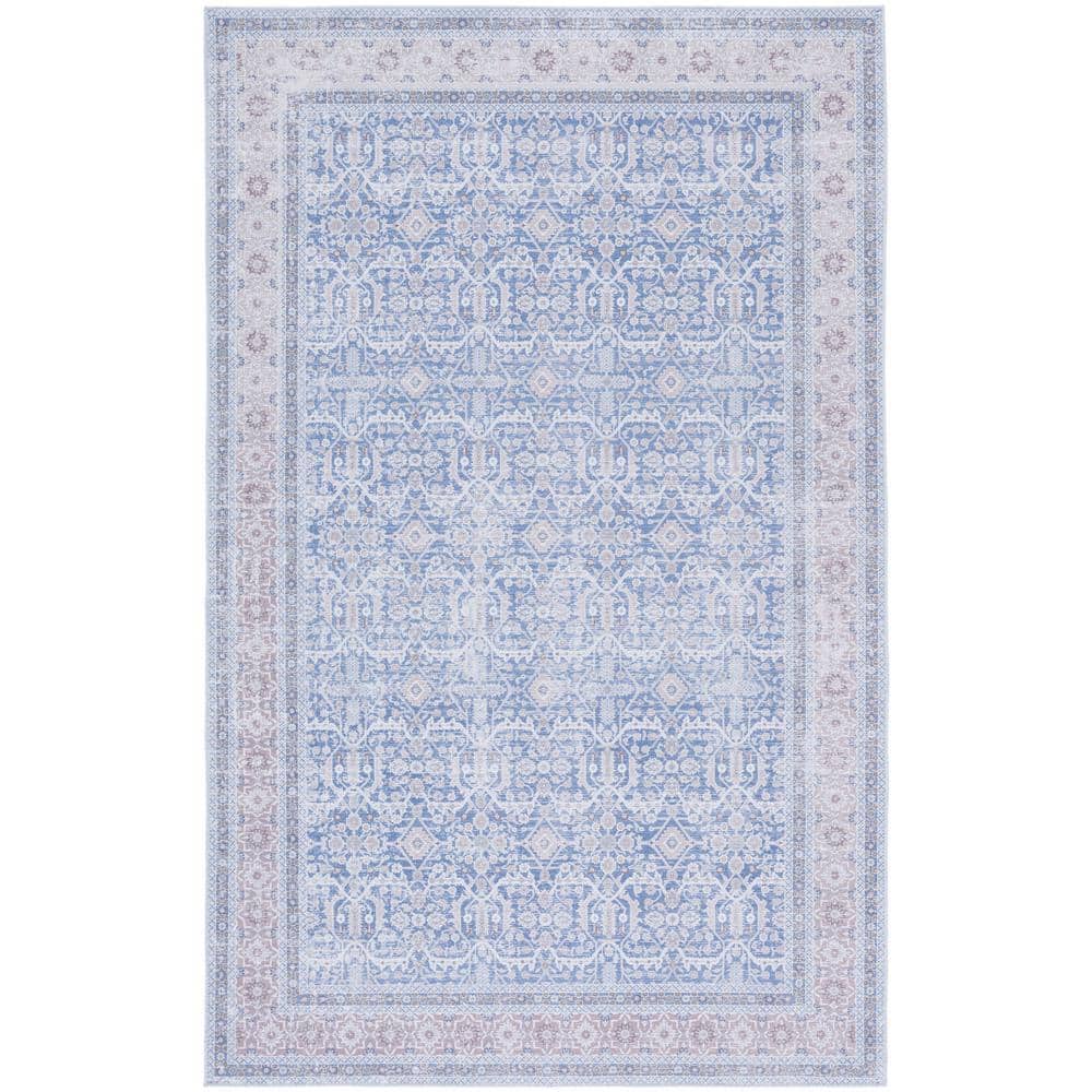 Tuscon Blue/Rust 8 ft. x 10 ft. Machine Washable Border Geometric Area Rug price history on PriceWatchPro