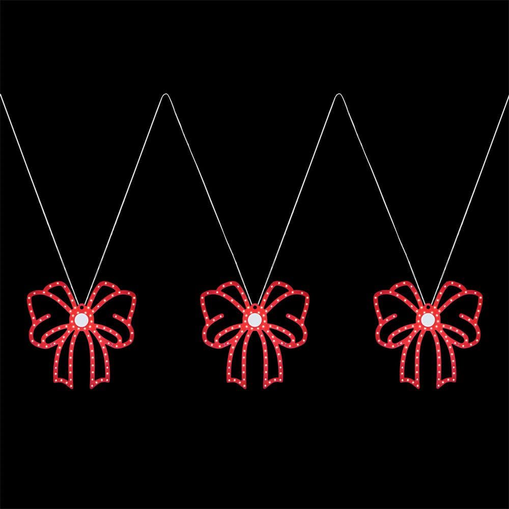 Home Accents Holiday 10 in. Hi-Vibrant Twinkling LED Holiday Bows (Set of 3)