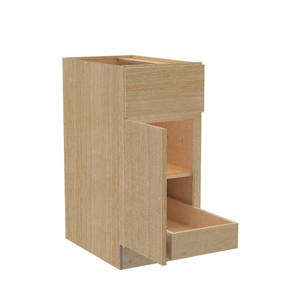 Home Decorators Collection Hargrove 15 in. W x 24 in. D x 34.5 in. H Assembled Plywood Base Kitchen Cabinet in Vanguard Oak with 1ROT Soft Close LH