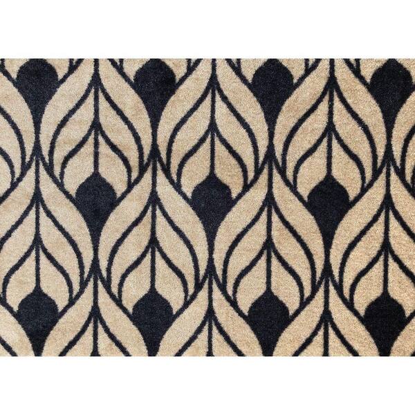 Tulle 1.67 ft x 2.29 ft Black and Taupe Geometric Area Rug