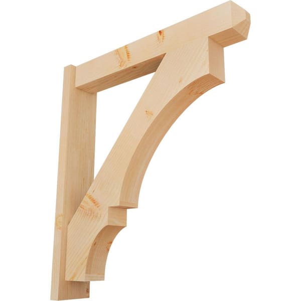 Ekena Millwork 6 in. x 34 in. x 30 in. Douglas Fir Balboa Craftsman Smooth Outlooker