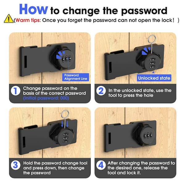 Wasp8ページ Numhew 2 Pcs Mechanical Password Rotary Hasp Locks, Cabinet Locks