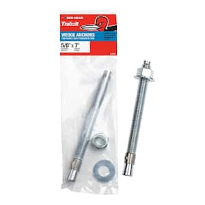 5/8 in. x 7 in. Zinc-Plated Steel Hex-Nut-Head Solid Concrete Wedge Anchor