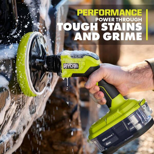 RYOBI ONE+ 18V Cordless VORTEX Power Scrubber Kit with 2.0 Ah