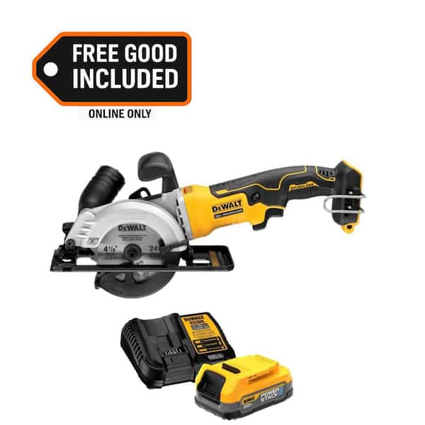 ATOMIC 20V MAX Cordless Brushless 4-1/2 in. Circular Saw and 20V MAX POWERSTACK Compact Battery Starter Kit
