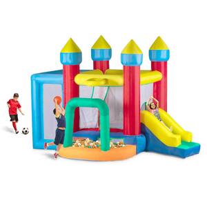 11.15 ft. x 8.53 ft. Inflatable Bounce House Jumping Castle Kids Play house with Slide,Basketball Hoop and soccer goal