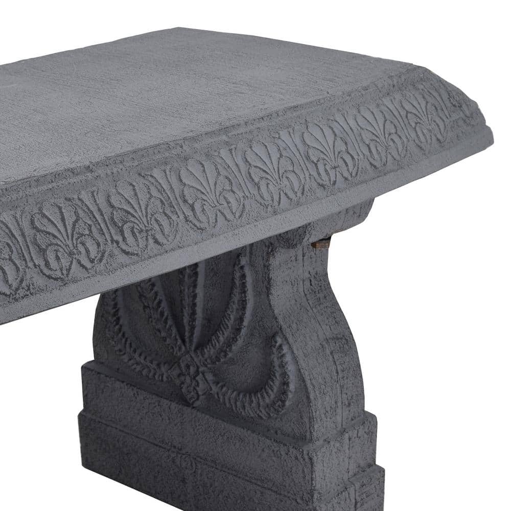Gray Fiberclay Weather Resistant Outdoor Garden Bench