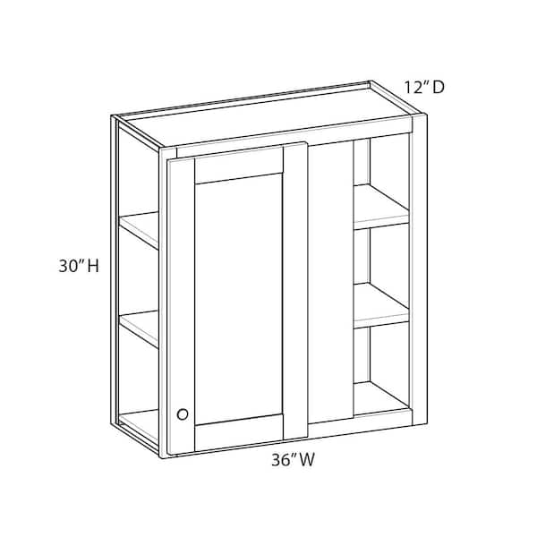 Charlotte Raised 36 in. W x 30 in. H x 12 in. D in Bordeaux Plywood Assembled Corner Blind Wall Cabinet