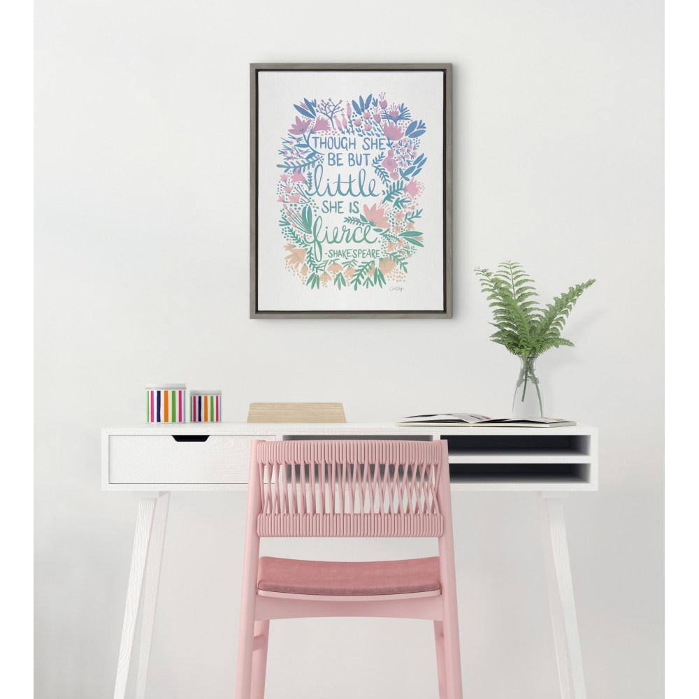 Lavender and Mint Floral Motivational Canvas Art with Quote