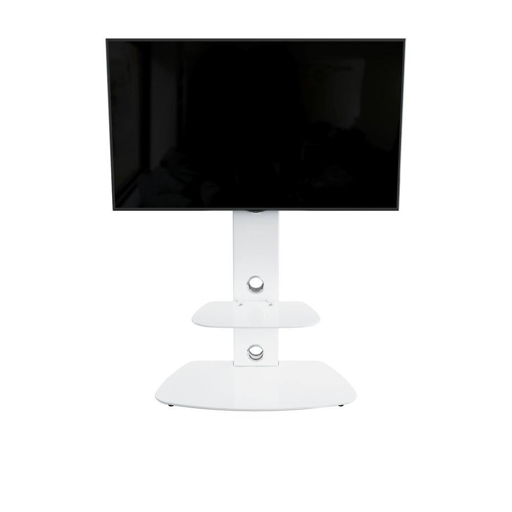 Lucerne White TV Stand with Mount and Shelves for 32-65" TVs
