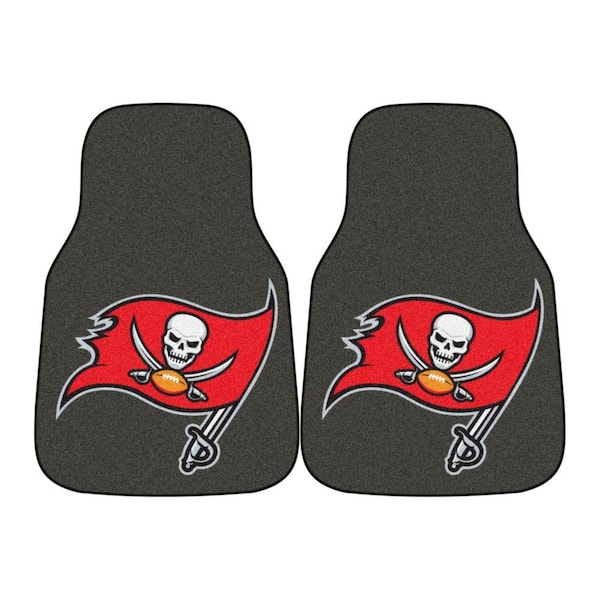 FANMATS Tampa Bay Buccaneers 18 in. x 27 in. 2-Piece Carpeted Car Mat Set