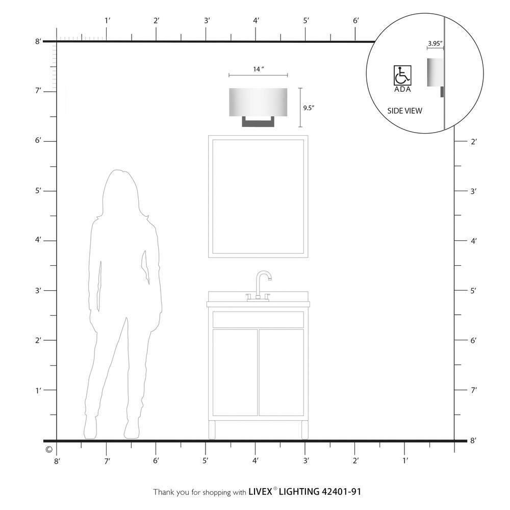 Brushed Nickel 2-Light Wall Sconce with Off-White Shade