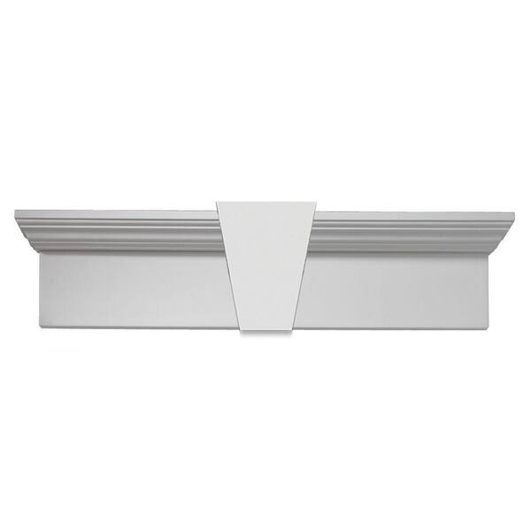 Fypon 56 in. x 13 in. x 5-3/4 in. Polyurethane Window and Door Crosshead with Keystone