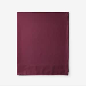 Company Cotton Merlot Cotton Percale Twin Flat Sheet