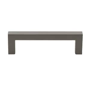 3-3/4 in. (96mm.) Center-to Center Graphite Solid Square Slim Cabinet Bar Pull (10 Pack )