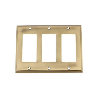 Brass 3-Gang Decorator/Rocker Wall Plate (1-Pack)