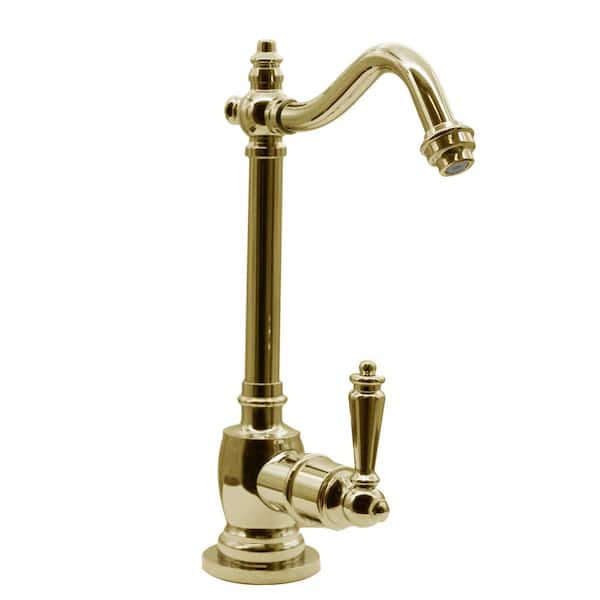 Westbrass 9 in. Victorian 1-Lever Handle Cold Water Dispenser Faucet, Polished Brass
