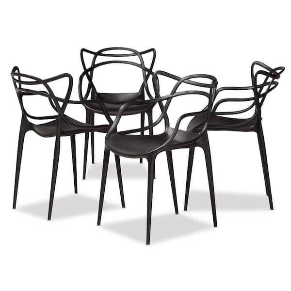 Baxton Studio Landry Black Dining Chair (Set of 4)
