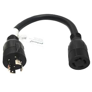 1 ft. 10/4 4-Wire Generator 30 Amp 125/250-Volt 4-Prong L14-30P Plug to 20 Amp 4-Prong L14-20R Receptacle Adapter Cord