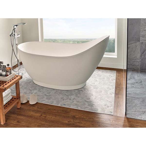 Sliced Pebble Truffle 12 in. x 12 in. Textured Marble Floor and Wall Mosaic Tile (1 sq. ft./Each)