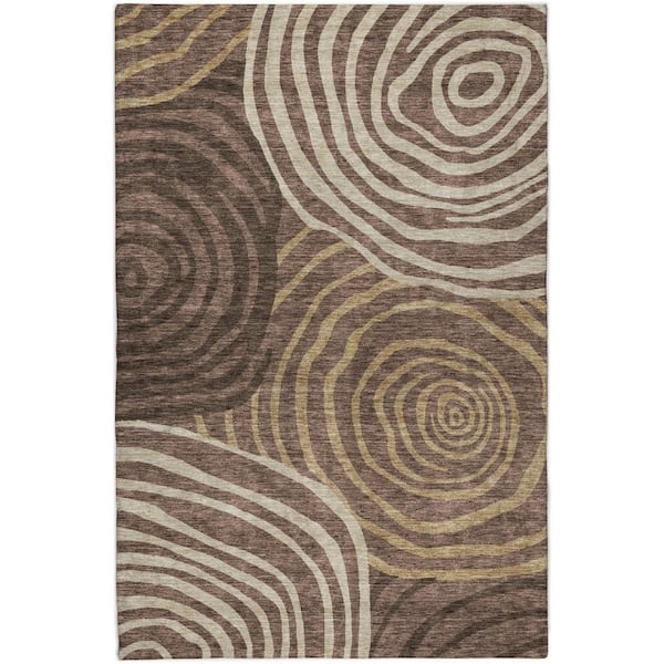 Dream Shag Premium Machine Washable Abstract ADS765 Fudge 5 ft. x 7 ft. 6 in. Area Rug