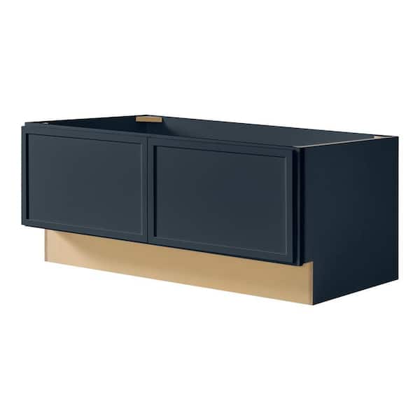 Leyton 36 in. W x 24 in. D x 16.5 in. H Ready To Assemble Plywood Slim Shaker Bench Base Kitchen Cabinet in Ink Blue