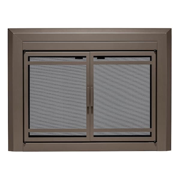 UniFlame Uniflame Large Kendall Oil Rubbed Bronze Cabinet-style Fireplace Doors with Smoke Tempered Glass