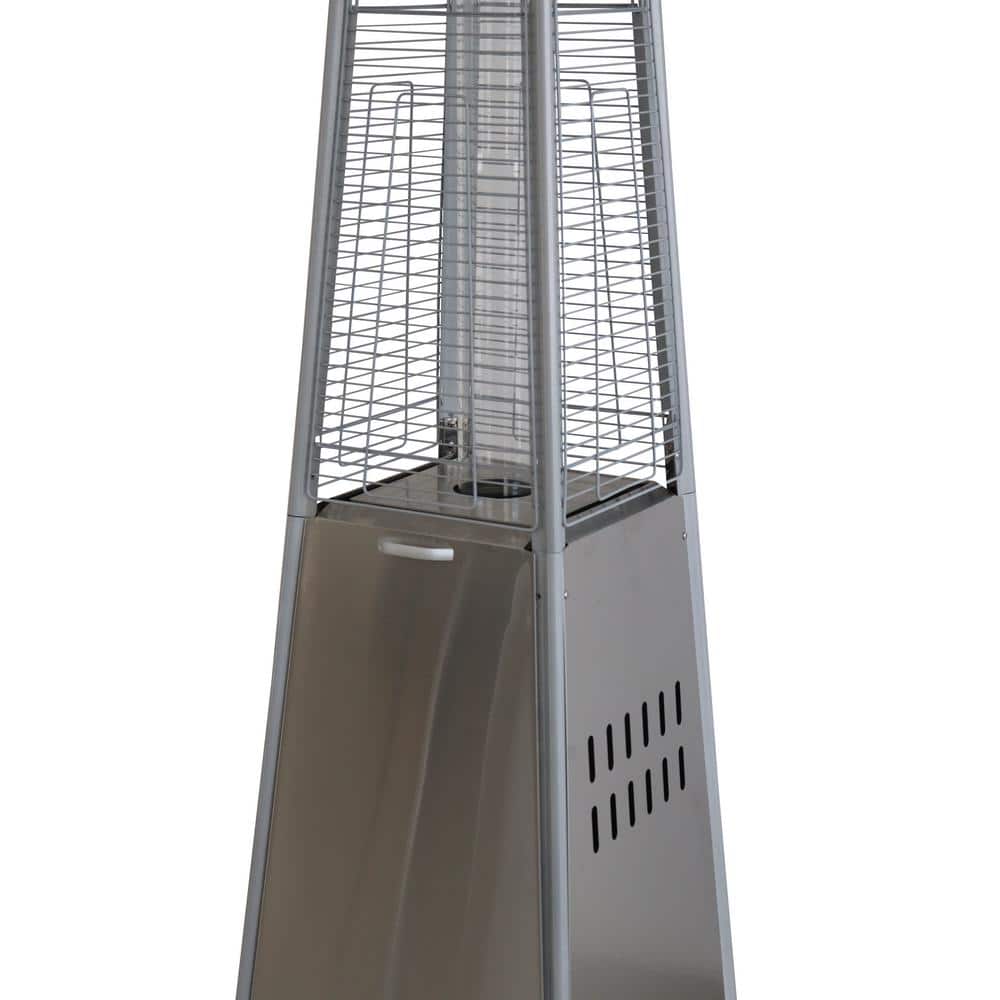 40,000 BTU Mocha Stainless Steel Pyramid Standing Patio Heater