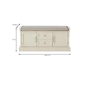 Royce Polar Off-White Storage Bench (21 in. H x 46.75 in. W x 15.75 in. D)