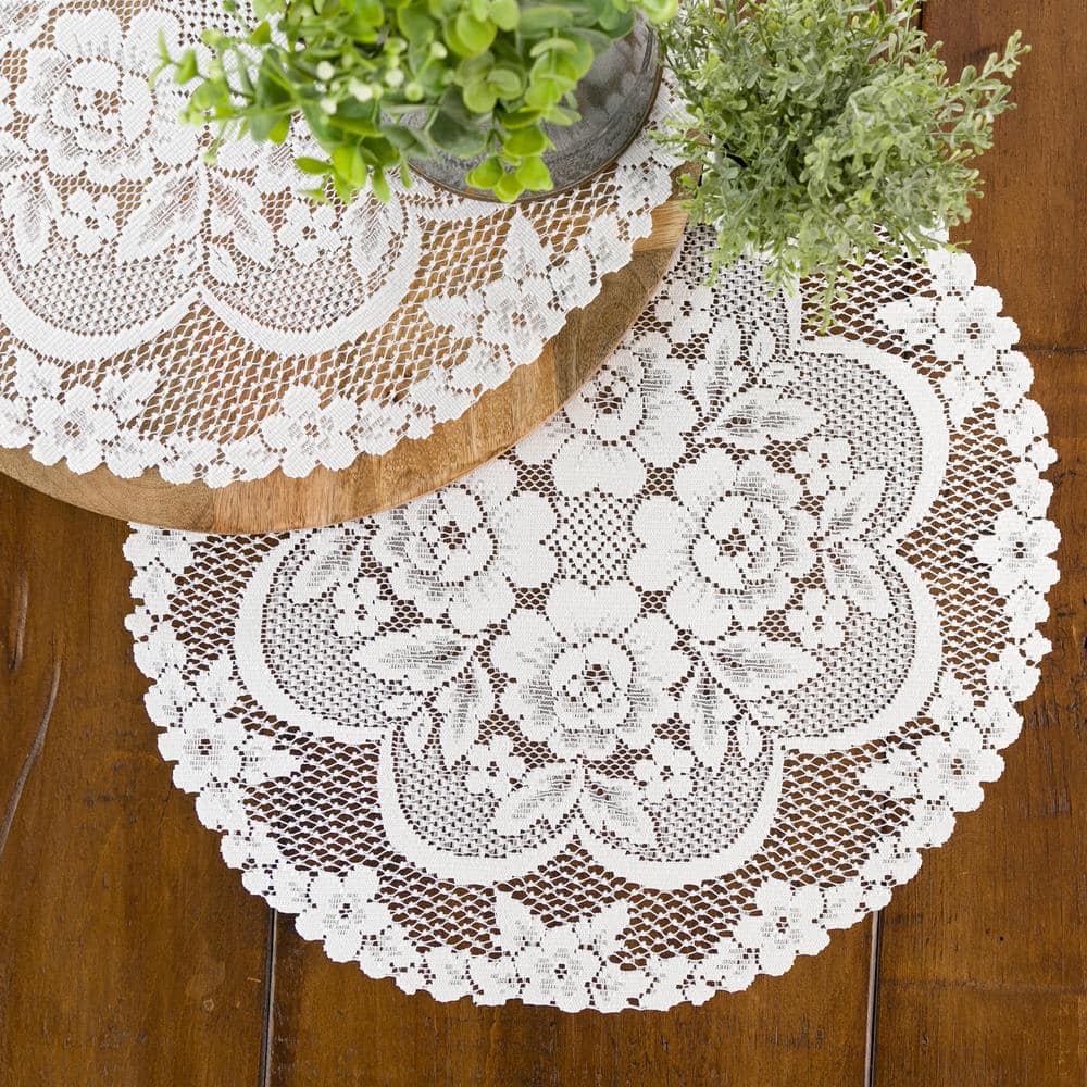 Heritage lace table 2025 runners white 19x50