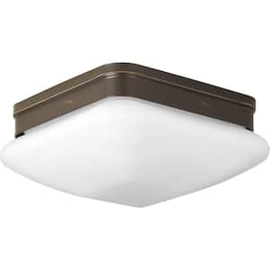 Appeal Collection 2-Light Antique Bronze Flush Mount with Opal Etched Glass