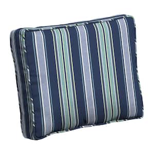ProFoam 24 in. x 19 in. Sapphire Aurora Blue Stripe Rectangle Outdoor Plush Lumbar Pillow