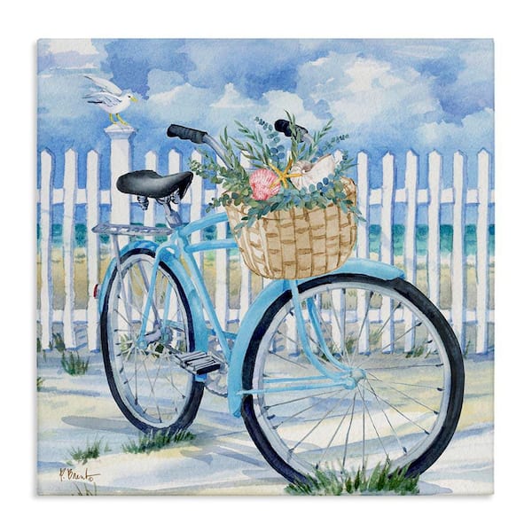 Stupell Industries Rosemary Beach Bicycle by Paul Brent Unframed Typography Graphic Art Print 24 in. x 24 in.