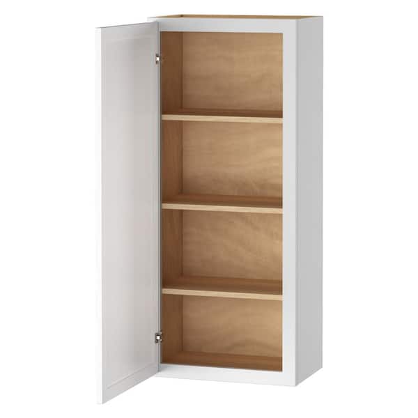 Keyport Shaker 18 in. W x 12 in. D x 42 in. H Plywood Tool-Free Ready To Assemble Wall Kitchen Cabinet in White