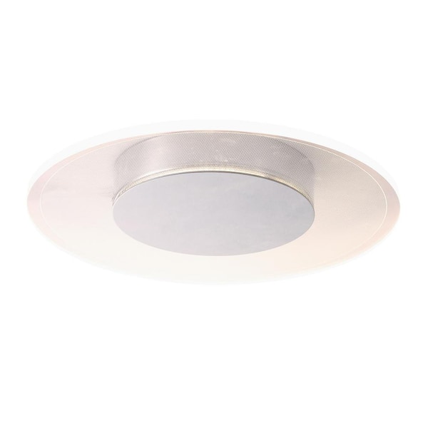 Edvivi 12 in. Chrome 22-Watt Warm White Integrated LED Flush Mount Ceiling Light with Clear Gridded Disc