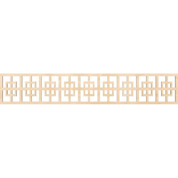 Ekena Millwork Cambridge Fretwork 0.25 in. D x 46.625 in. W x 8 in. L Birch Wood Panel Moulding