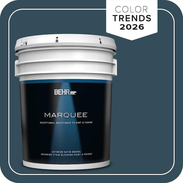 BEHR MARQUEE 5 gal. Home Decorators Collection #HDC-CL-28 Nocturne Blue Satin Enamel Exterior Paint & Primer