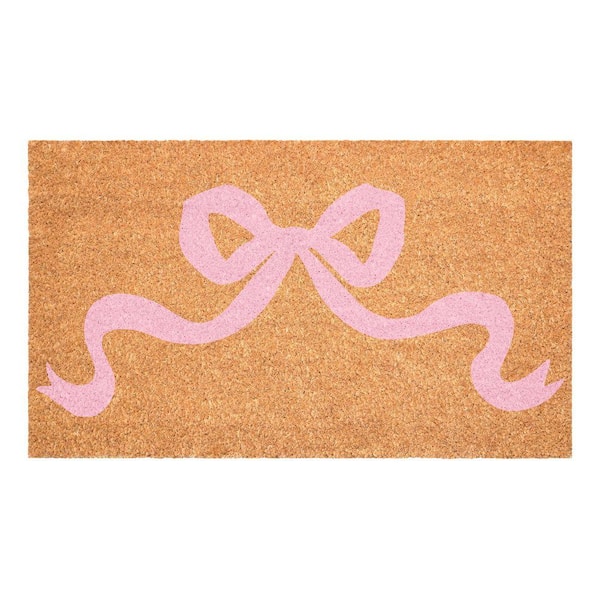 Pretty Pink bow Doormat, 17" x 29"