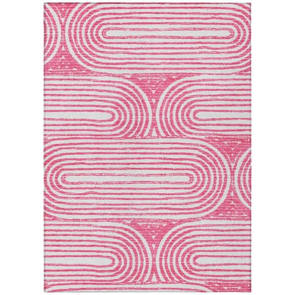 Chantille ACN540 Blush 5 ft. x 7 ft. 6 in. Machine Washable Indoor/Outdoor Geometric Area Rug