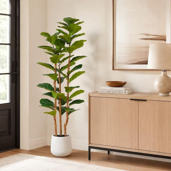 DR.Planzen 5 ft. Artificial Fiddle Leaf Fig Tree with Realistic