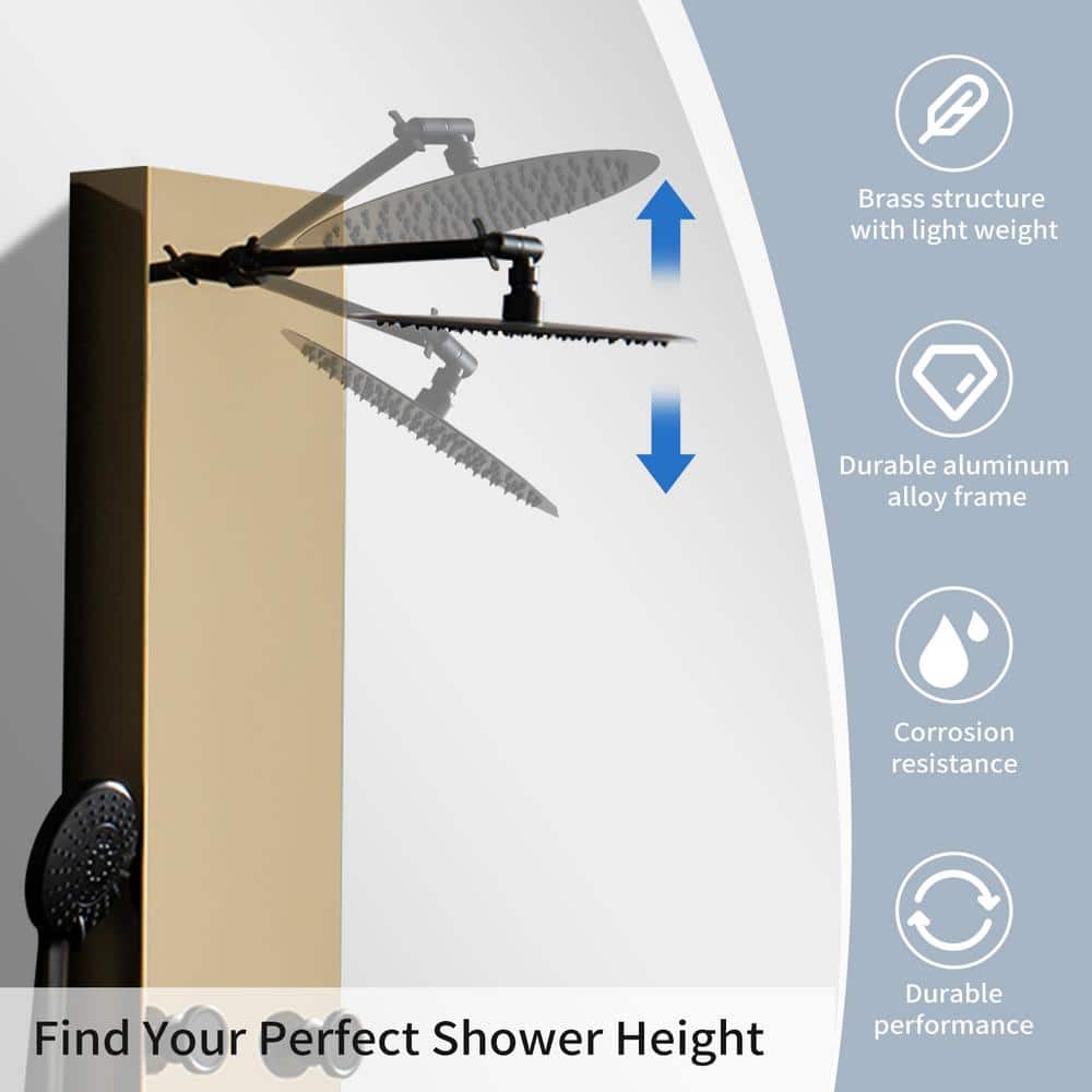 Black Gold 60.55'' Shower Panel with Adjustable Shower Head
