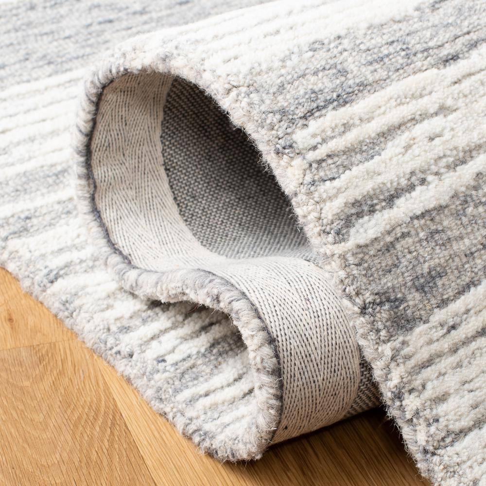 Gray Hand-Tufted Wool 8' x 10' Rectangular Area Rug
