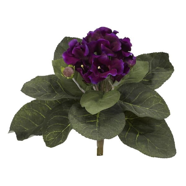 Nearly Natural Indoor 11 in. Gloxinia Artificial Plant (Set of 4)