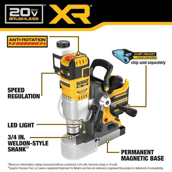 DEWALT 20-Volts Max XR Brushless Cordless 5/8 in. Magnetic Drill