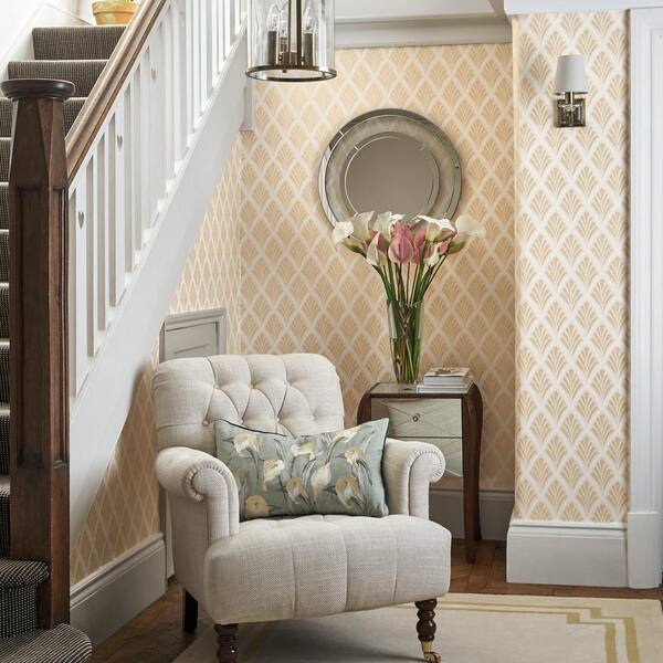 Living Room Wallpaper - Plain Pale Lemon - Yellow - 45980 - Amelia - Shabby  Chic