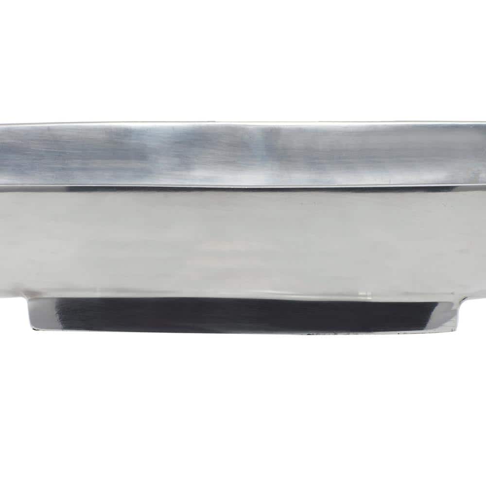 Silver Aluminum Oval Modern Decorative Tray, 28.5"