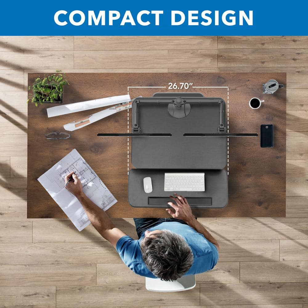 ErgoFlex 29" Compact Height Adjustable Dual Monitor Standing Desk Converter