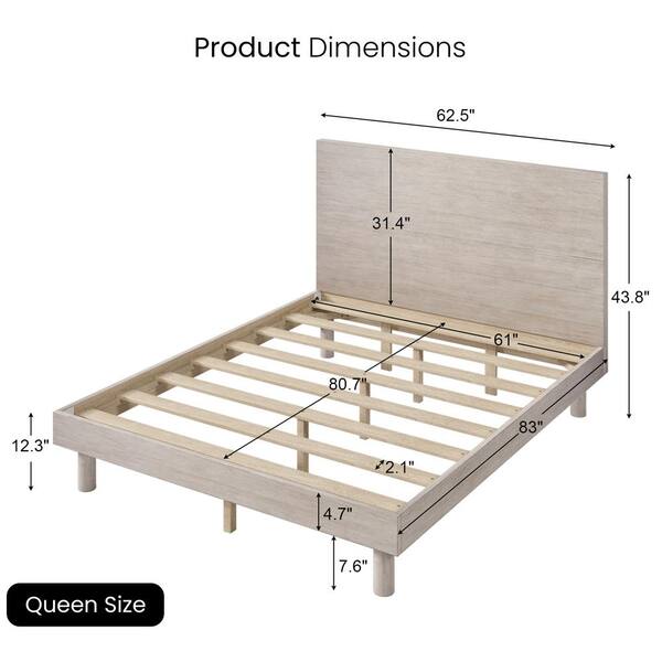 Home Decorators Collection Biscuit Beige Upholstered Platform Queen Bed  with Square Headboard B270-QM079 - The Home Depot