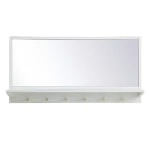 Timeless Home 42 in. W x 21 in. H x Farmhouse Entryway Rectangle White Mirror