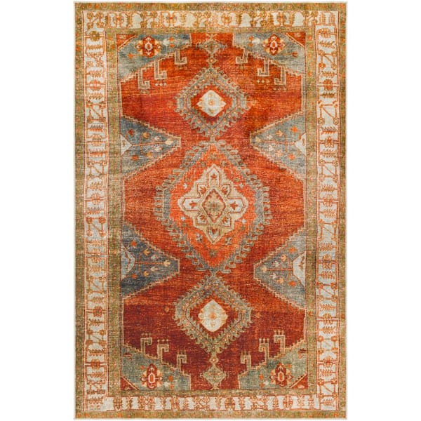 Livabliss Lenox Red Doormat 2 ft. x 3 ft. Indoor Machine-Washable Area Rug